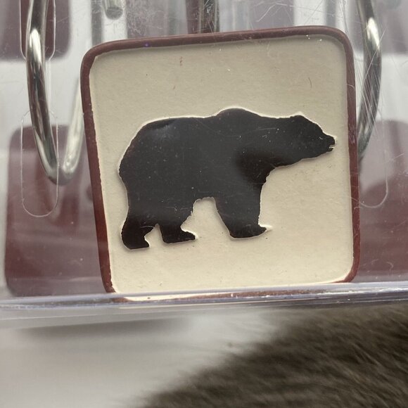 Set Of 12 Alaska Bear Shower Curtain Hooks Resin‎ Square Animal Wildlife 1.5x1.5 - Picture 7 of 7
